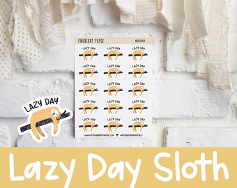 Lazy Day Sloth Stickers | Relax | Cute Animals | Mood | Watercolors | Planner Stickers(Erin Condren, Happy Planner, Recollections, and more)