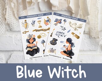 Blue Witch Stickers | Magic | Potions | Halloween | Spells | Planner Stickers | Halloween | Bullet Journal |