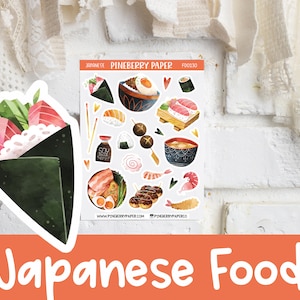 Naklejki z kuchnią azjatycką | Sushi | Ramen | Takoyaki |  Naklejki planisty (Erin Condren, Happy Planner, Wspomnienia, Hobonichi, Bujo i inne