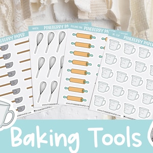 Baking Tool Stickers | Measuring Cup | Whisk | Rolling Pin | Spatula | Home | Recipe Book | Planner Stickers  |  Bujo