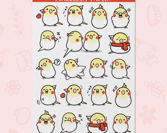 Cockatiel Stickers | Water-Resistant Matte Vinyl | AN0132