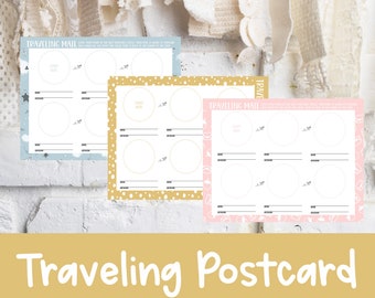 Traveling Postcards | TPC | Collecting Stickers | Travel Mail | Happy Mail | Snail Mail | Penpal | Sticker Lovers | 5"x 7" Card