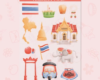 Thailand Stickers | Water- Resistant Transparent Matte Stickers | TR0031
