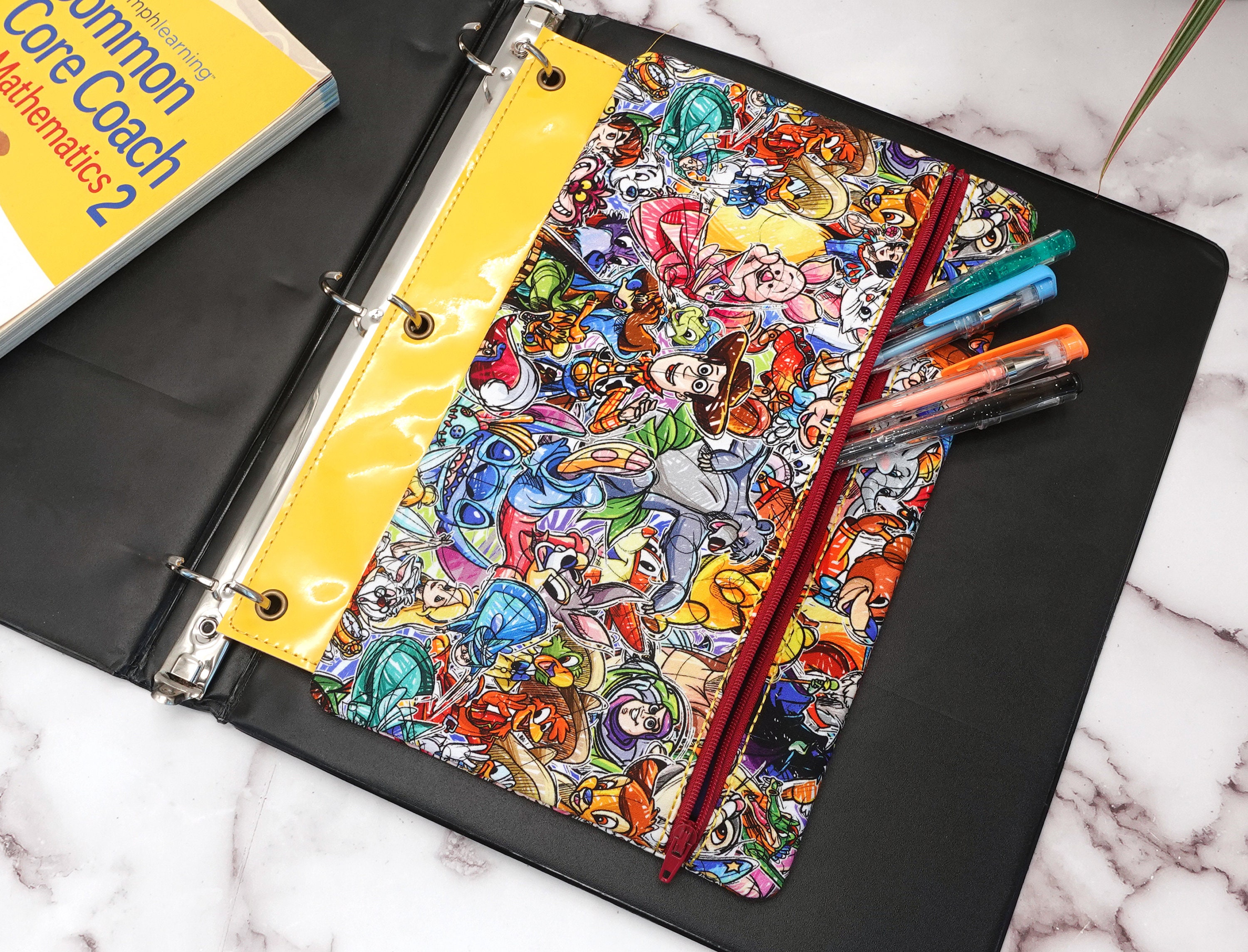 Binder Zipper Pouch 3ring Binder Pouch Pencil Binder Etsy