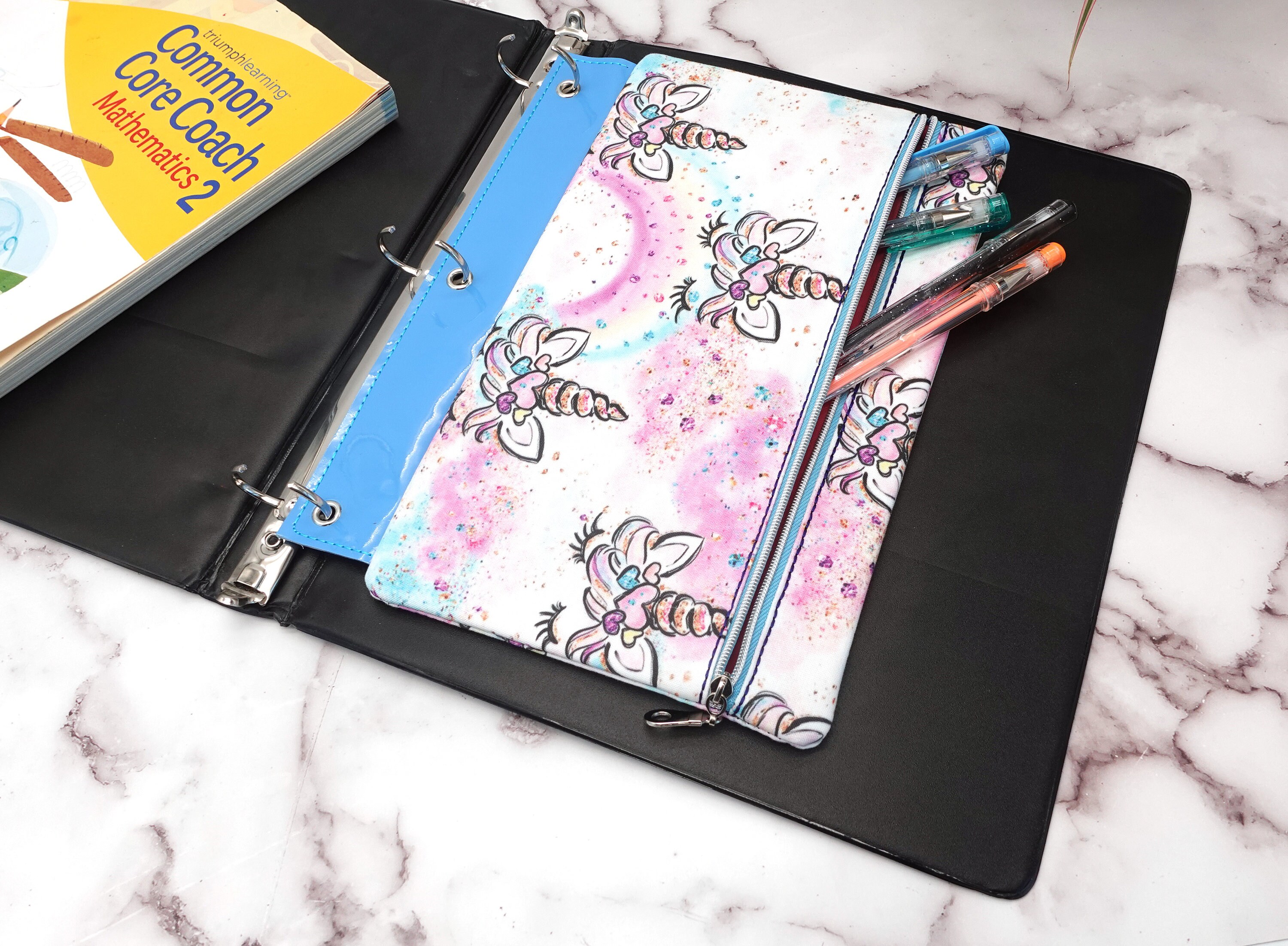 Binder Zipper Pouch 3ring Binder Pouch Pencil Binder Etsy