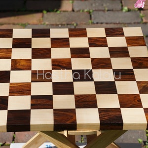 Handmade Chess Board made with Maple And Walnutwood/ Double sided chess board 14x14 inches/loving gift for her/ Mothers day Gift image 2