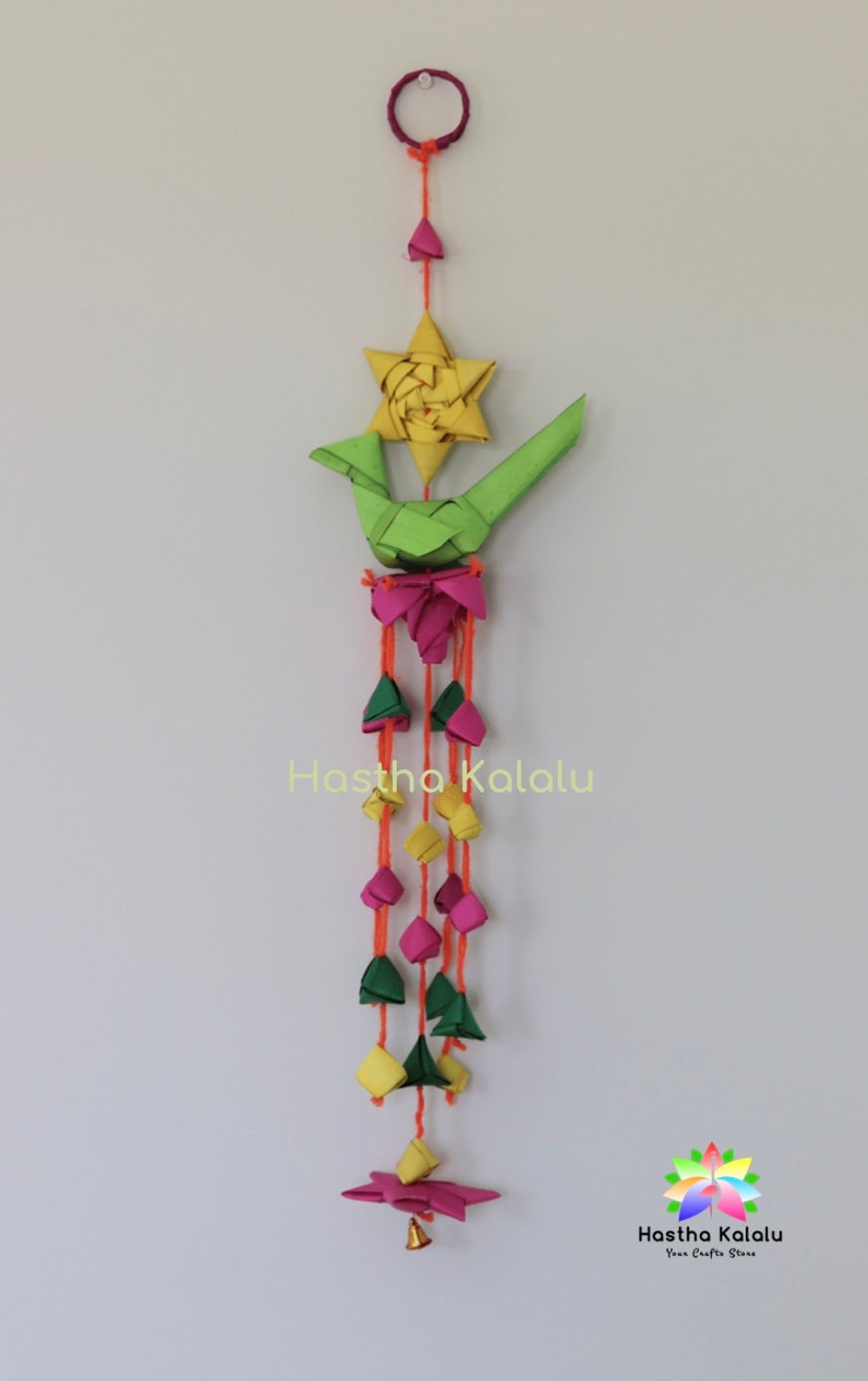 Palm Leaf Parrot Hanging/ecofriendly Decor/home Decor/unique Decor