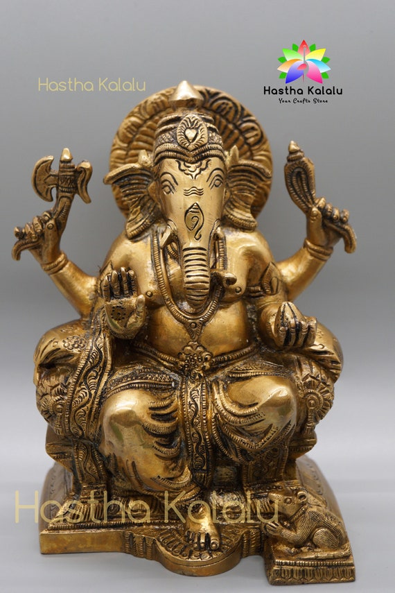 Brass Dancing Ganesha Set 6 Inch Lord Ganesha Statue 