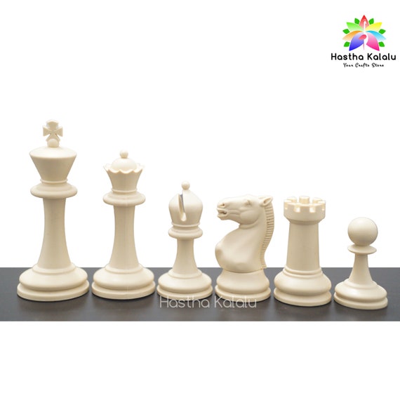 Master Series Single Weighted Plastic Chess Pieces - 3.75 King - Black &  White Set