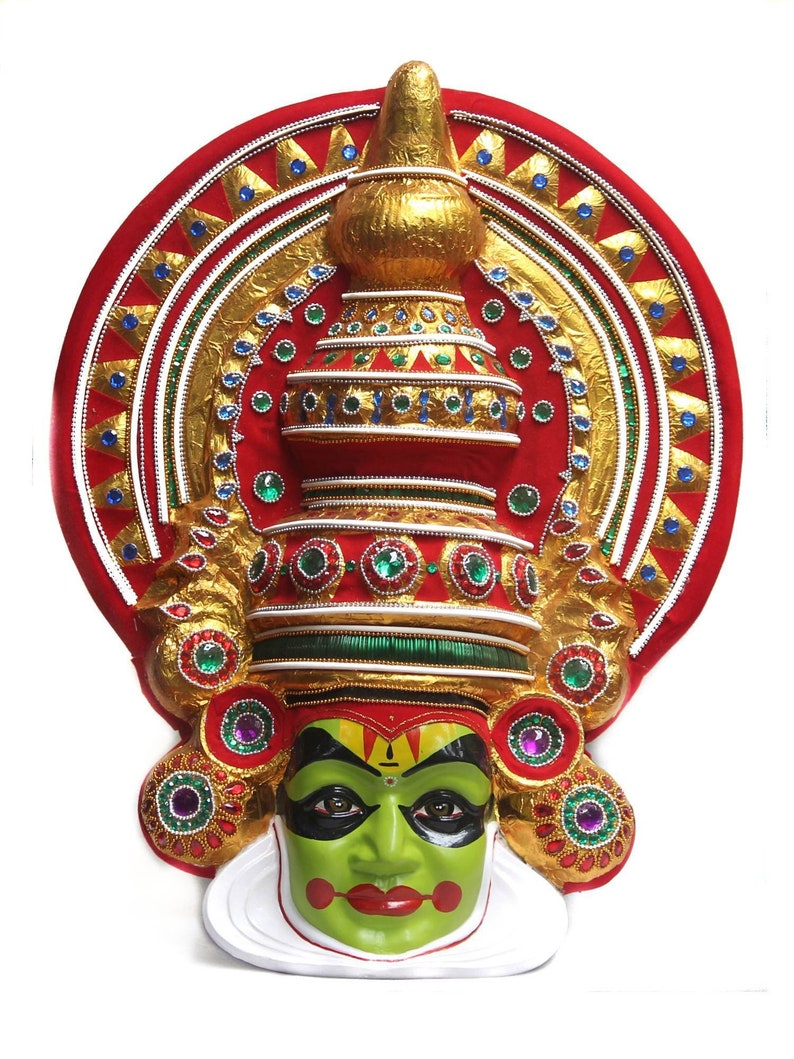Kathakali Mask Wall Hanging in Fibre Kerala Crafts Handmade Crafts Navaratri Golu Bommala Kolovu image 9