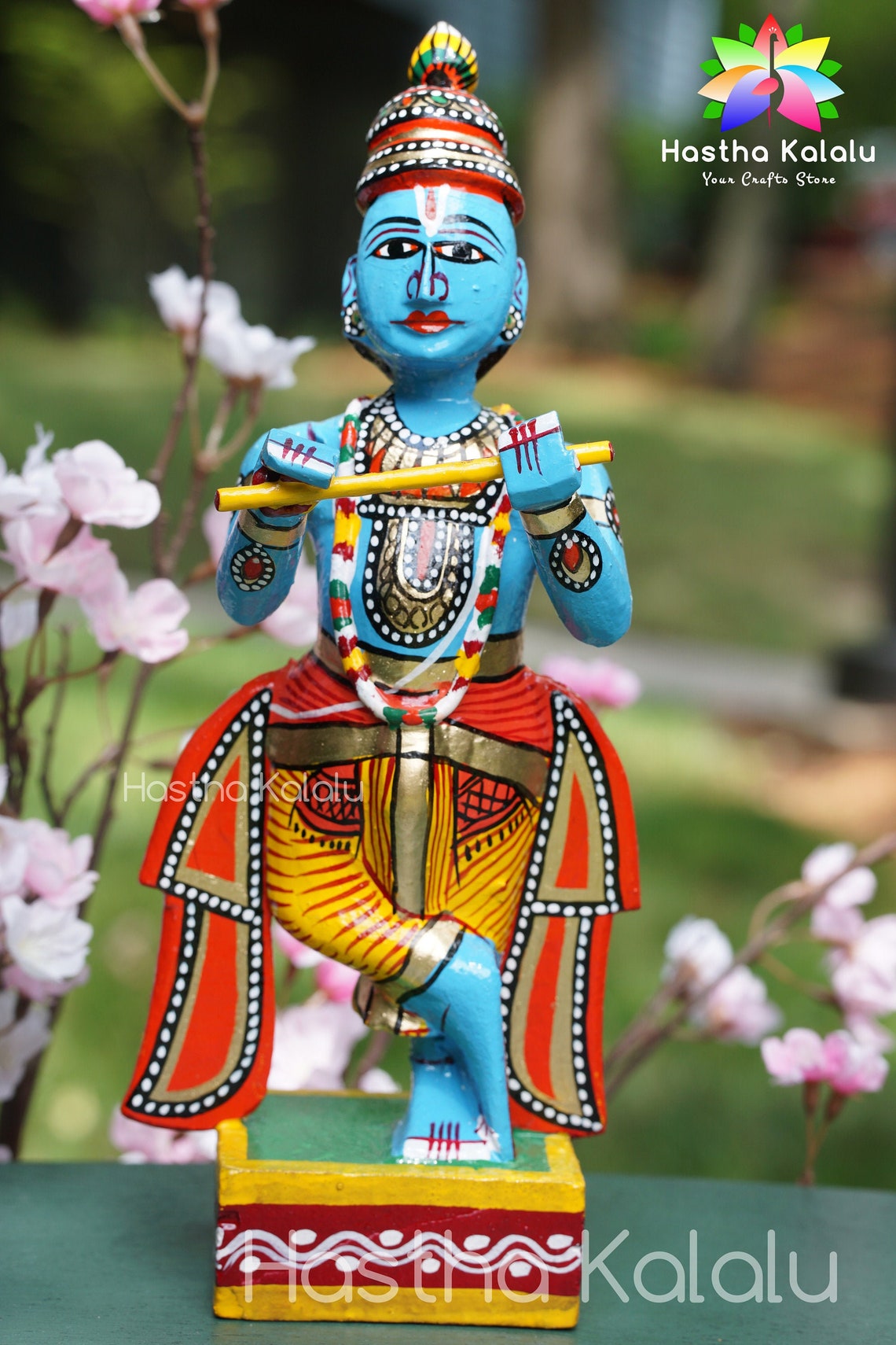Lord Shri Krishna Figurine Krishna Playing Lute Venu Gaana Etsy