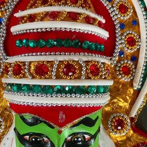 Kathakali Mask Wall Hanging in Fibre Kerala Crafts Handmade Crafts Navaratri Golu Bommala Kolovu image 7