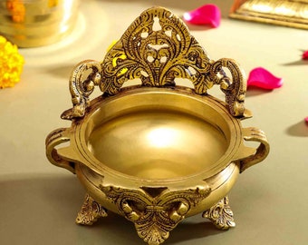 Brass Handcarved urli bowl (6.5 inch)