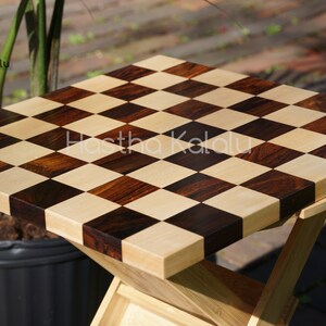 Handmade Chess Board made with Maple And Walnutwood/ Double sided chess board 14x14 inches/loving gift for her/ Mothers day Gift image 6