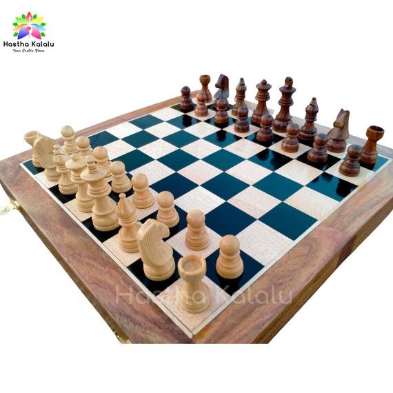 10inch Magnetic Travel Chess Set, Black & White Folding Board for