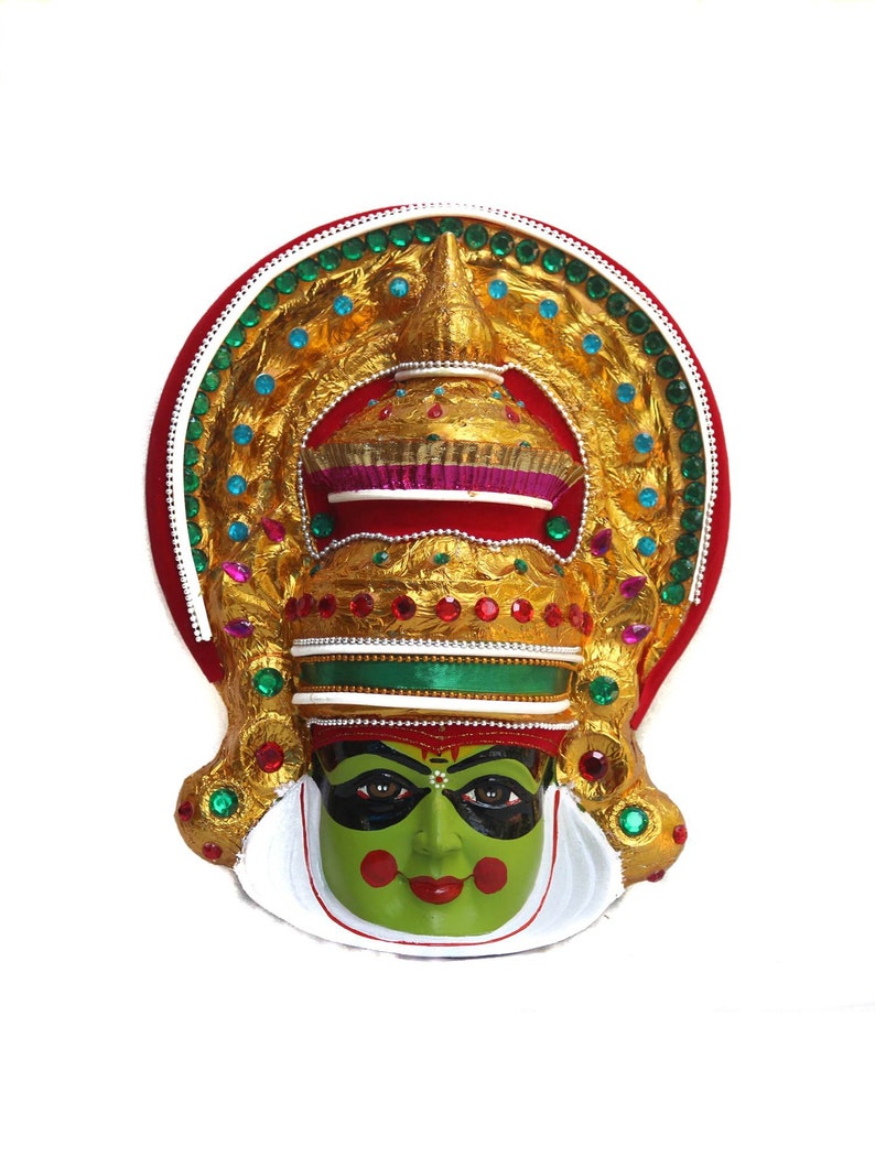 Kathakali Mask Wall Hanging in Fibre Kerala Crafts Handmade Crafts Navaratri Golu Bommala Kolovu image 1