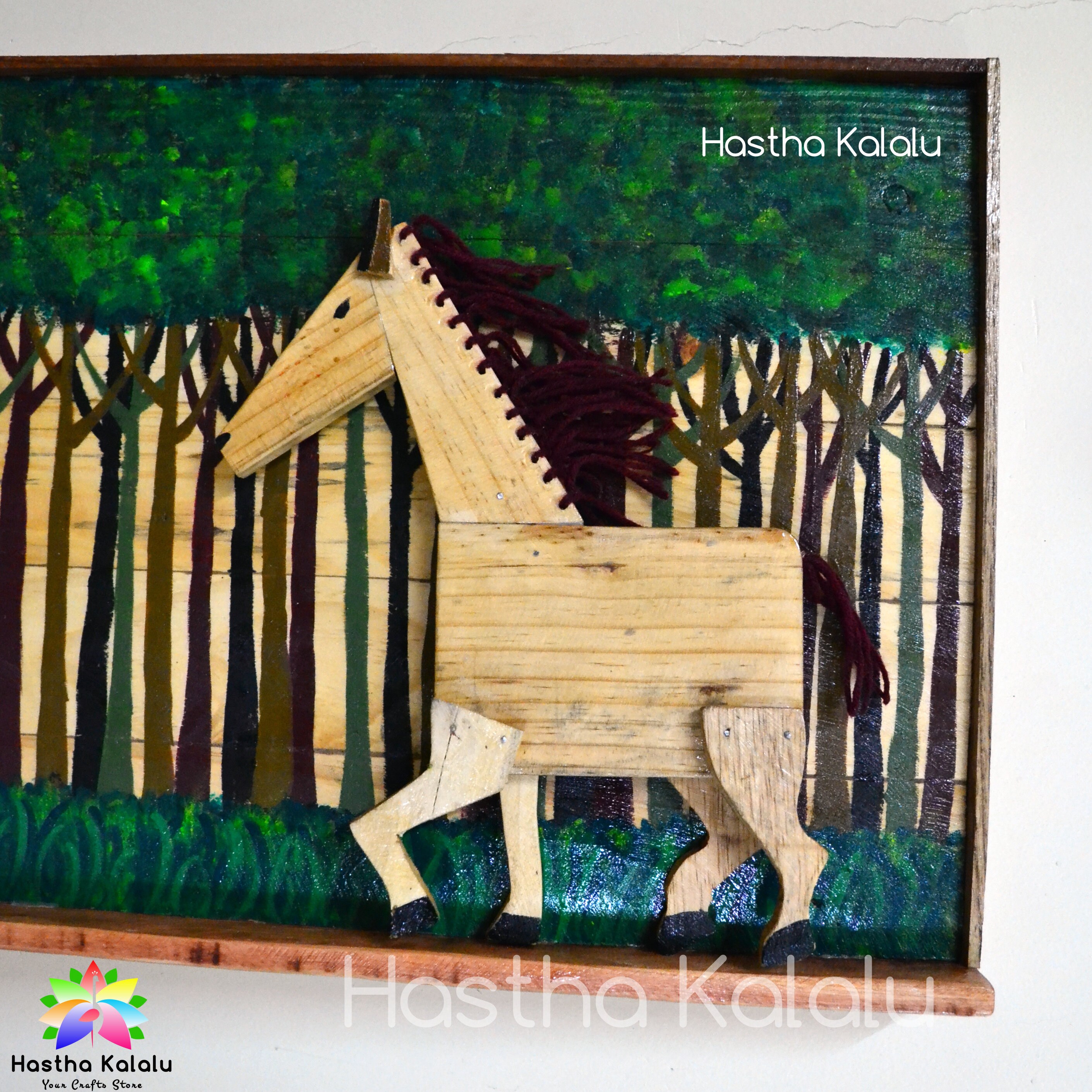 Wooden Hand painted Horse Wall Decor/ Wall Panel/ Wooden 3D Etsy