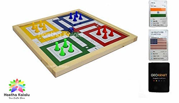 Wooden Snakes and Ladders  Ludo Game Set Reversible 2 Games in 1