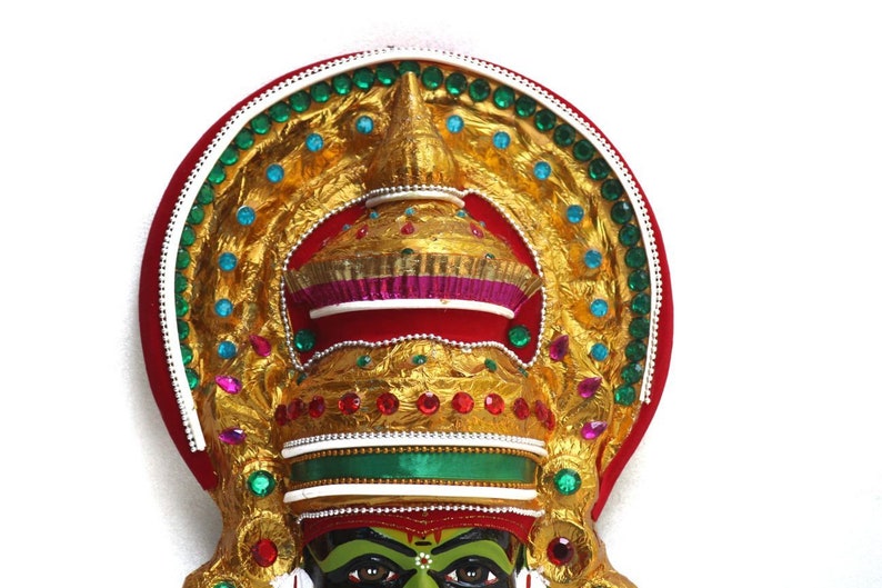 Kathakali Mask Wall Hanging in Fibre Kerala Crafts Handmade Crafts Navaratri Golu Bommala Kolovu image 2