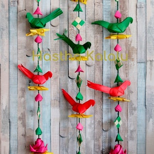 Palm leaf parrot hangings/decor material/pooja decor/event decor/eco friendly/housewarming/festival decor/indian decor/unique Style