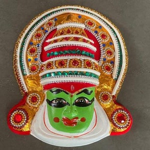 Kathakali Mask Wall Hanging in Fibre Kerala Crafts Handmade Crafts Navaratri Golu Bommala Kolovu image 6