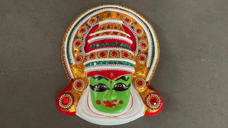 Kathakali Mask Wall Hanging in Fibre Kerala Crafts Handmade Crafts Navaratri Golu Bommala Kolovu image 6