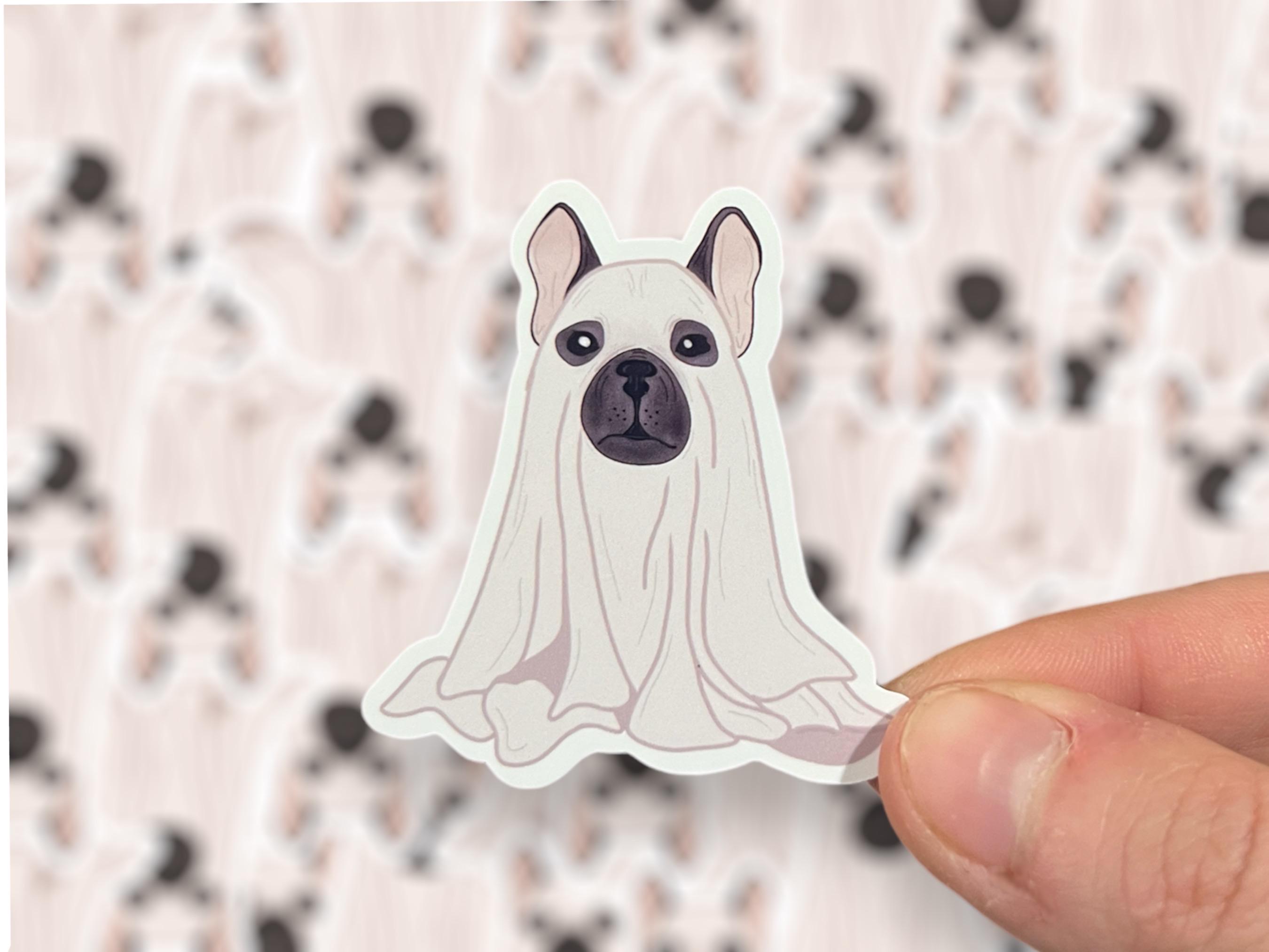 Frenchie Ghost Sticker | Fall Sticker |  Kindle Sticker | Booktrovert Club | Book Snob | Waterproof Sticker Decal | Halloween Sticker