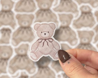 Teddy Bear Reading Sticker | Glossy Bookish Decal for Kindle, Laptop & Journal | Book Lover Gift | Kindle Sticker