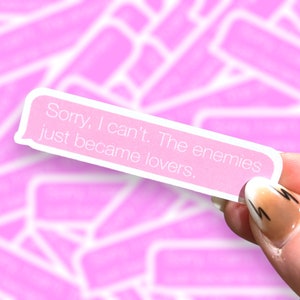 Enemies to Lovers Sticker | Glossy Bookish Decal for Kindle, Laptop & Journal | Reader Gift | Kindle Sticker image 1
