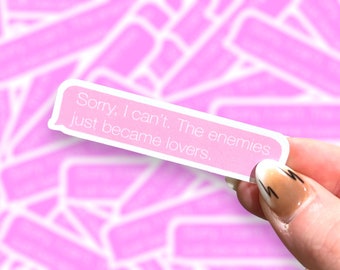 Enemies to Lovers Sticker | Glossy Bookish Decal for Kindle, Laptop & Journal | Reader Gift | Kindle Sticker