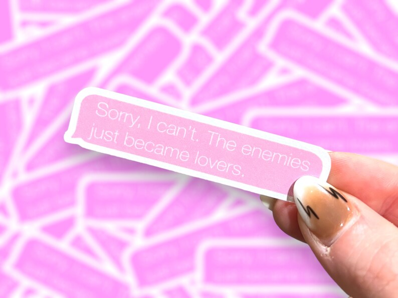 Enemies to Lovers Sticker | Glossy Bookish Decal for Kindle, Laptop & Journal | Reader Gift | Kindle Sticker image 1