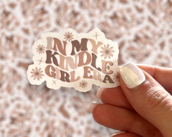 Kindle Girl Era Sticker | Glossy Bookish Decal for Kindle, Laptop & Journal | Reader Gift | Kindle Sticker
