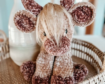 Highland Cow | Highland Cow Stuffed Animal | Cow Stuffed Animal | Crochet Cow | Crochet Animal | Baby Shower Gift