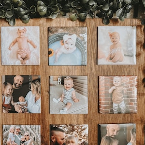 Custom Square Photo Magnets | 9 custom magnet sets | Photo Magnet | Custom Photo Magnet | Gift Ideas | Birthday Gift | Baby & Wedding Gift