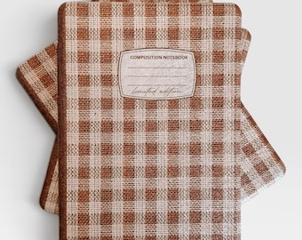 Plaid Composition Notebook Kindle Case | Clear-Back Flip Cover (Paperwhite, Colorsoft, Basic)