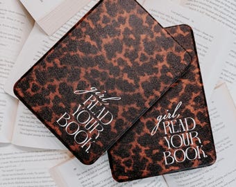 Girl Read Your Book Kindle Case | Clear Back Flip Cover for Kindle Paperwhite, Colorsoft | Protective Kindle Case | Book Lover Gift