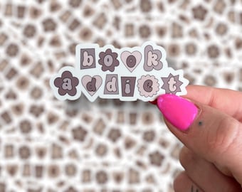 Book Addict Sticker | Book Junkie Sticker | Bookish Decal for Kindle, Laptop & Journal | Kindle Sticker | Reader Gift | Kindle Sticker