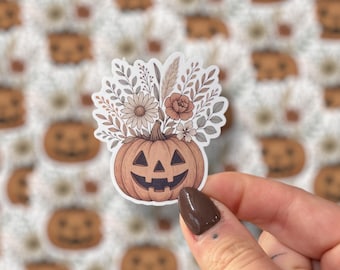 Naklejka książkowa Jack O’ Lantern | Błyszcząca jesienna naklejka do czytania na Kindle, laptopa i notatnik | Prezent dla miłośnika książek | Naklejka na Kindle