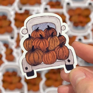 Farm Truck Pumpkin Sticker | Fall Sticker |  Kindle Sticker | Booktrovert Club | Book Snob | Waterproof Sticker Decal | Halloween Sticker
