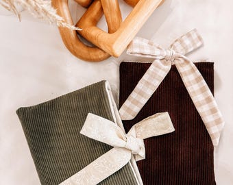 Corduroy Padded Bow Kindle Sleeve | Cozy Book Lover Gift