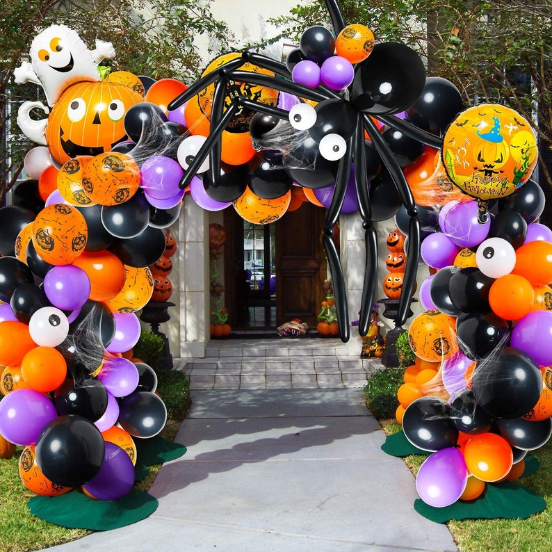  Halloween  Balloon  Arch Garland Kit Pumpkin Ghost Balloons  