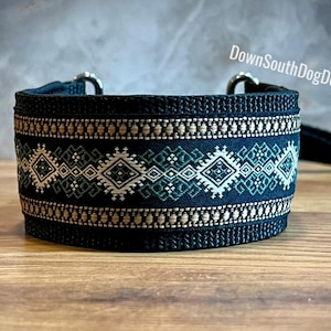 2&quot; Wide French Martingale Slip Lead &quot;Sage Tan on Black&quot; Martingale, Slip Leash, All-In-One Leash, Sighthound Lead, Whippet Greyhound