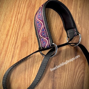 Quick Release Lead &quot;Purple Gold&quot; Fast CAT, Lure Coursing Slip Lead, Martingale, Quick Release Dog Leash, Dog Sports Lead