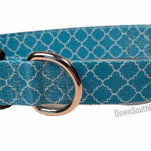 Dog Collar Teal Arabesque
