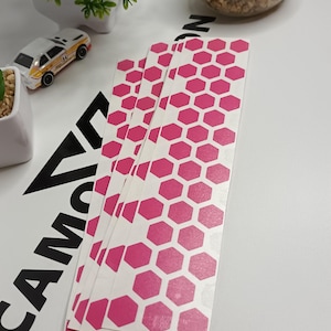 5x Stickers of 38 pcs each Solid  Pink Hexagon Honeycomb Die Cut Sticker Dietailing Car Bike Home Craft Scooter
