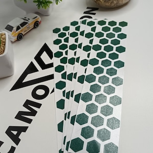 5x Stickers of 38 pcs each Solid Forest Green Hexagon Honeycomb Die Cut Sticker Dietailing Car Bike Home Craft Scooter