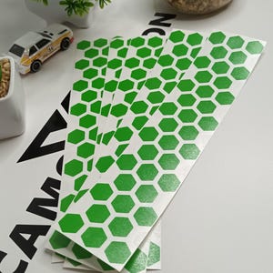 5x Stickers of 38 pcs each Solid Green Hexagon Honeycomb Die Cut Sticker Dietailing Car Bike Home Craft Scooter