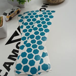 5x Stickers of 38 pcs each Solid Turquoise Hexagon Honeycomb Die Cut Sticker Dietailing Car Bike Home Craft Scooter
