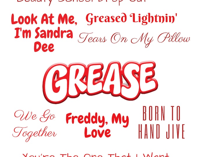Grease Print Etsy