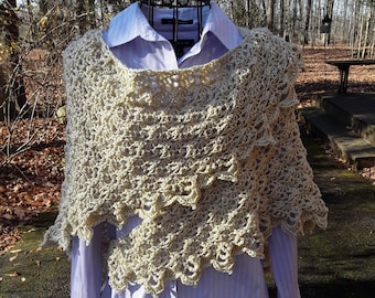 Shell Stitch Wrap with Beaded Edging